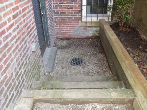 Wooden Steps and Retaining Wall, with Drainage